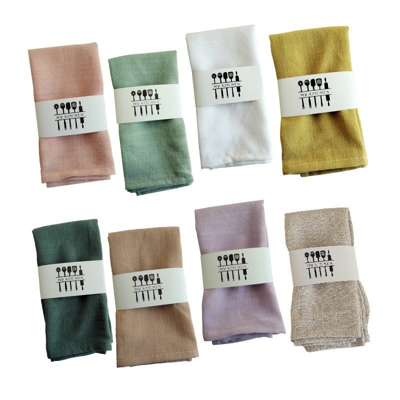 wholesale custom restaurant wedding dinner table cloth napkin cotton linen 45x45 table napkin