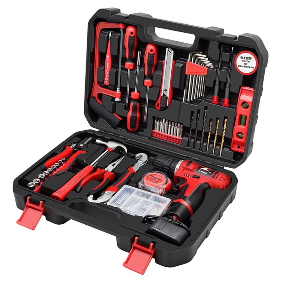 Multi Functional Cordless Drill Household Manual Tool Set Lithium Drill Power Tool Set Factory Customized Toolbox