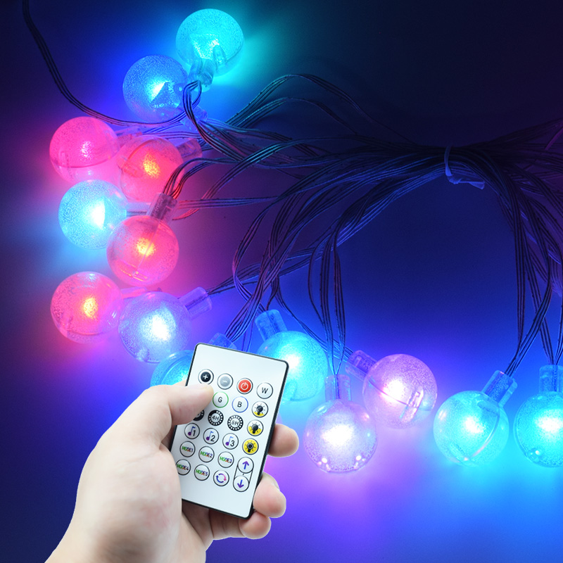 China factory supply G24 RGB LED string light 16.4ft dimmable 16million color music sync work with remote control local control