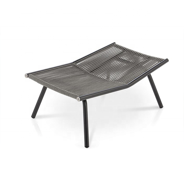 Wholesale Price Outdoor furniture ottoman Chair stool PE rattan wicker aluminum garden balcony patio chair factory