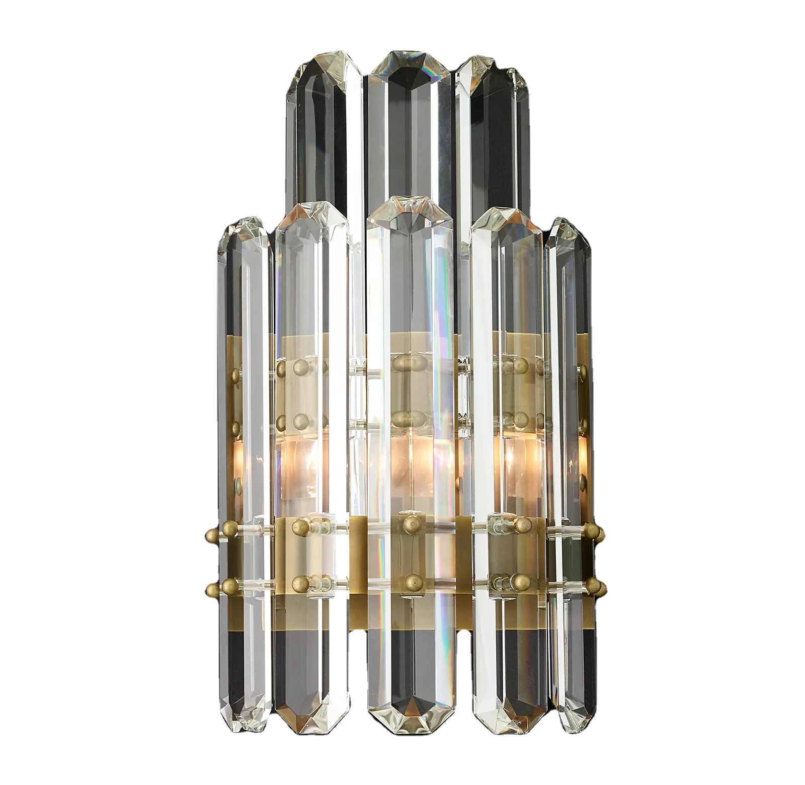 Zhongshan Bonnington Two-Tier Double Gold Sconce Modern Led Wall Lamps Indoor Crystal Lighting Sconces