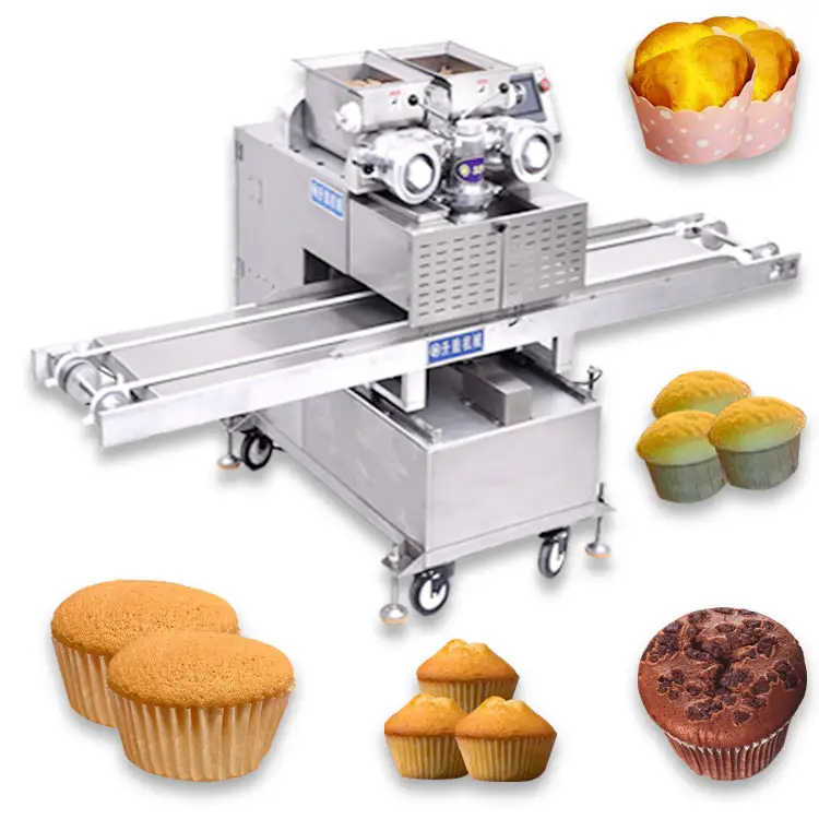 Muffin round cup cake forming machine synchronous commercial cupcake maker which could be up to 120 pics/min