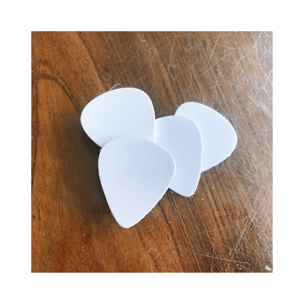 2020 White Blank Dye Sublimation Printable Aluminum Colorful Guitar Picks Custom Sizes 1.0mm Metal Guitar Picks