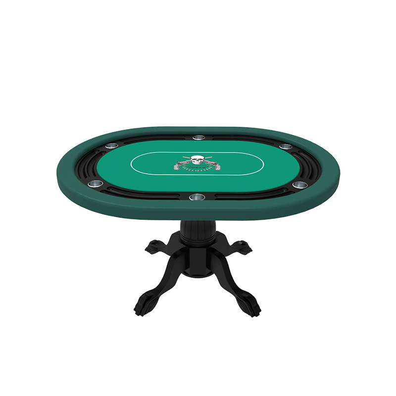 YH Oval Neoteric Design Gamble Table With Tiger Claw Legs Plastic Tray For 8 Persons