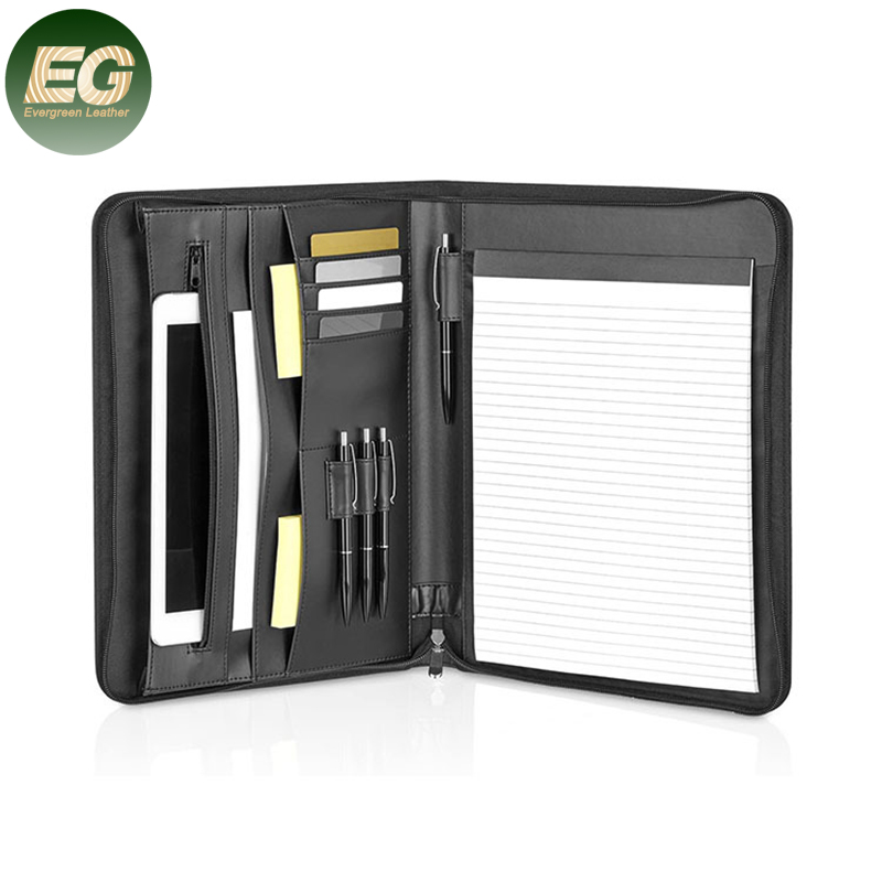 EG1011 logo letter custom business portfolio organizerluxury office fashion with file embossed iPad bag customize pocket folder