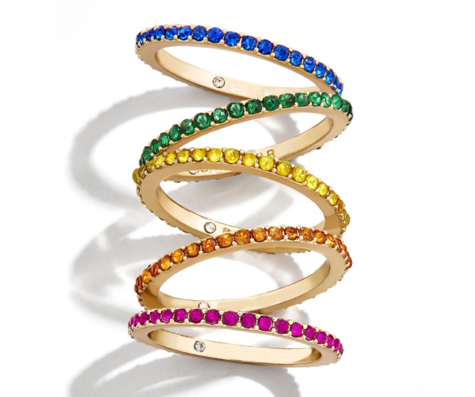Factory Wholesale High Quality Brand New Color Popular Dimond Minimalist Multi Colored Interlocking Ring