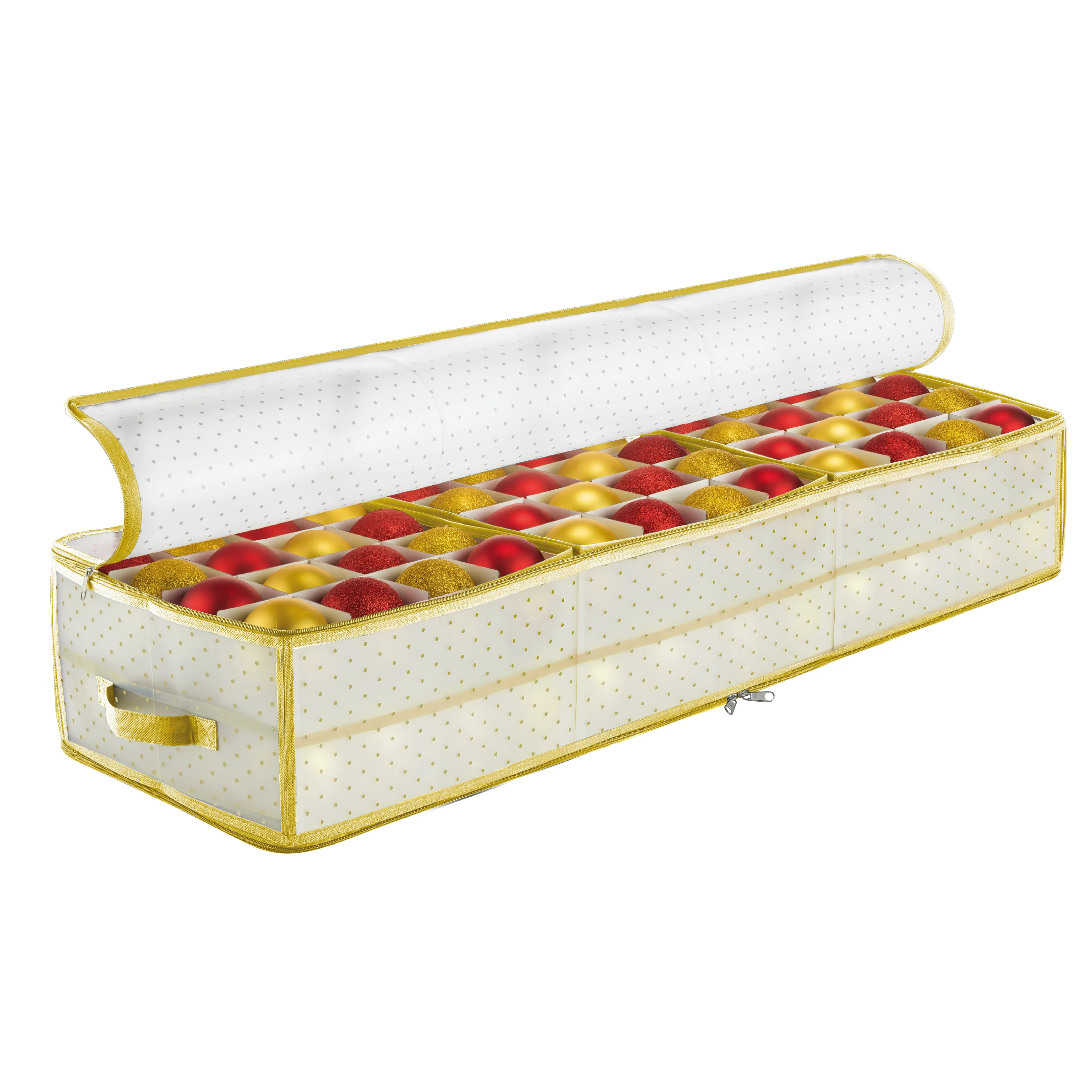 96 Ornament Storage Box Christmas Storage Ball Box With Paper Dividers And Golden Trim Edge