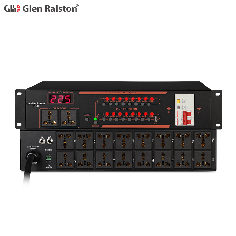 Glen Ralston Professional stage 16 way power timing device universal socket sequence controller independent switch