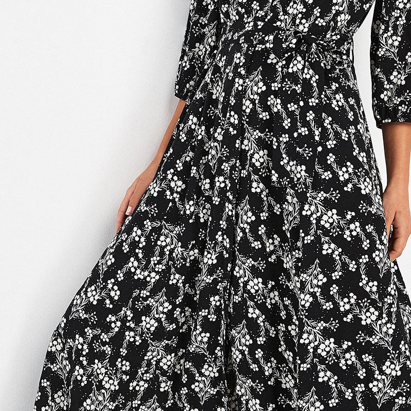 Женское платье макси с длинным рукавом, пляжная одежда, бохо, туника, vestidos, осеннее платье макси с цветочным принтом, модное платье с цветочным рисунком