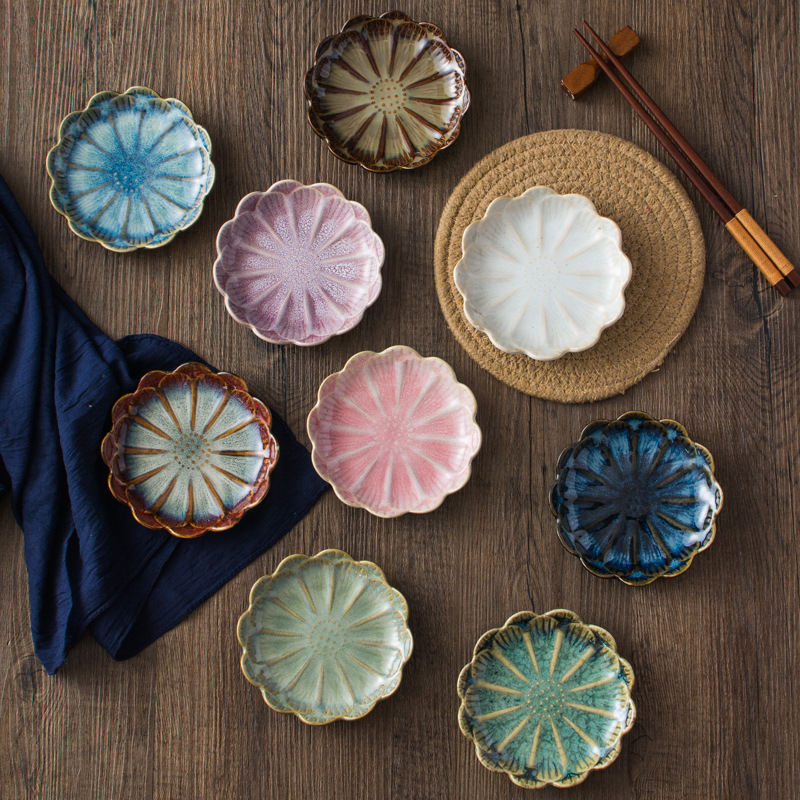 Mfashion cheap Japanese kiln turned porcelain ceramic flavored snack hot pot sauce dipping cold dish