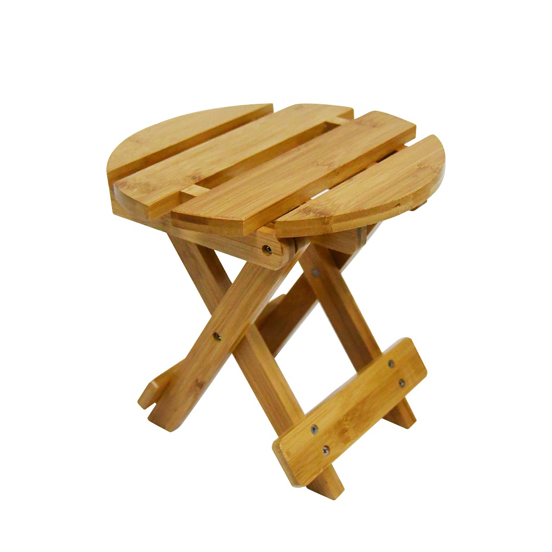 Foldable Round Bamboo Portable Outdoor Stool Picnic Fishing Chair