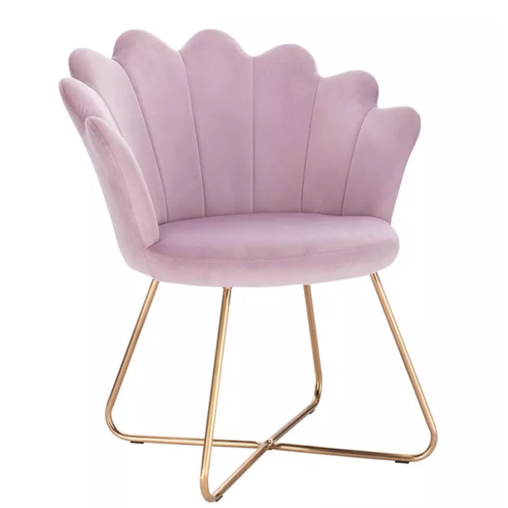 2022 New Design Flower Velvet Gold Dresser Accent Chair