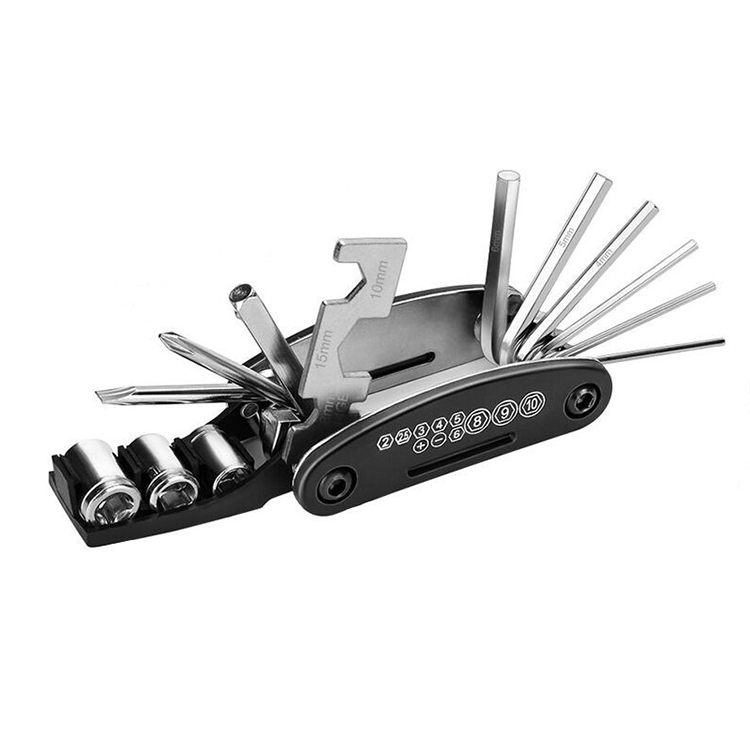 Mechanic Repair Tool Kit Set Tire Pry Bars Rods Multi-function Bike Tool Bicycle Cycling 16 in 1 with 3 Pcs China 300g