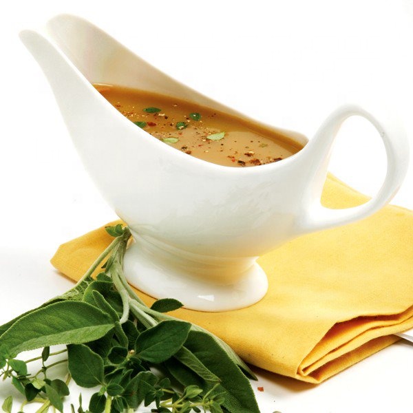 Wholesale restaurant salad black pepper sauce ceramic gravy boat