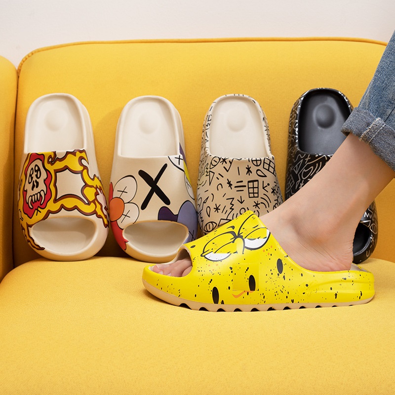 Custom Unisex Designer Slippers Yeezy Slides Men Slippers Graffiti Slides Women