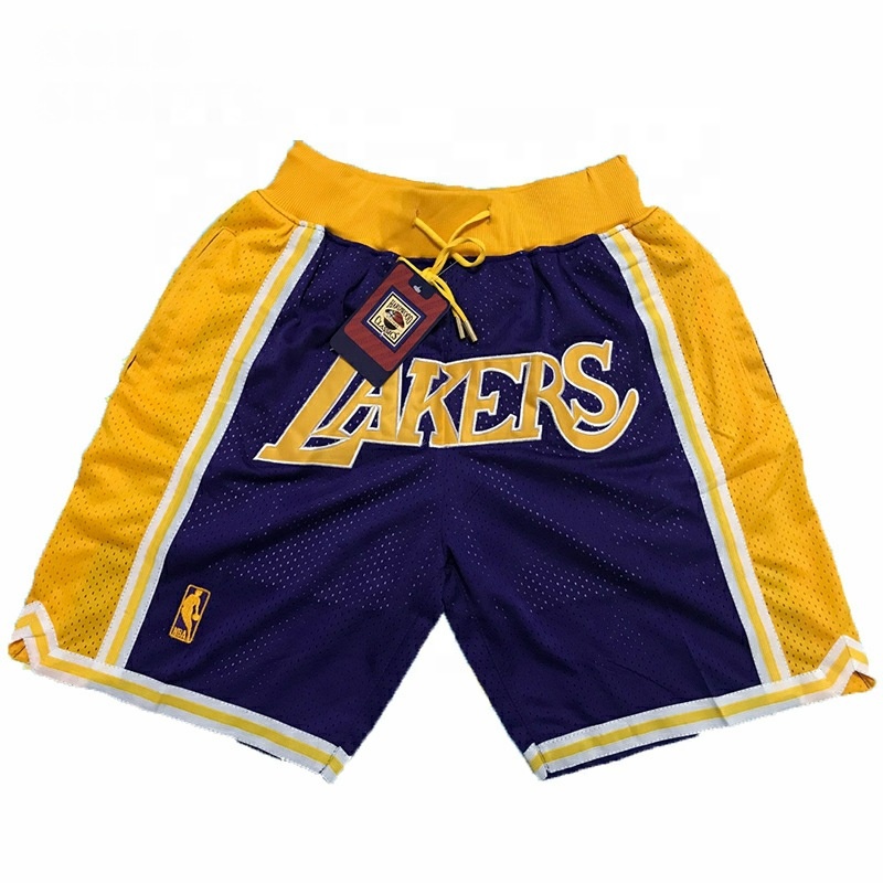 Мужские баскетбольные шорты с вышивкой, шорты Just Don, Laker Bulls, волшебные мужские спортивные шорты для бега, высокое качество, SDB-039