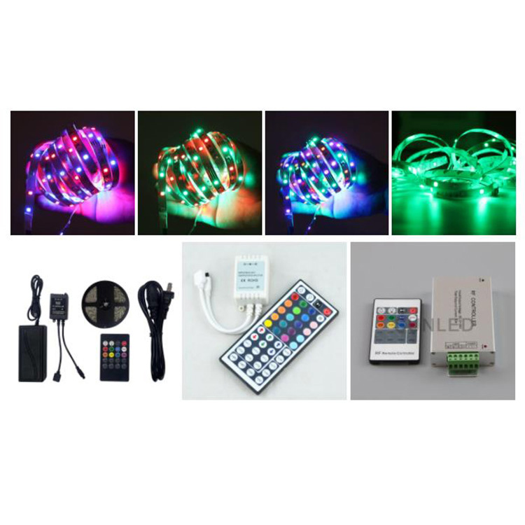 Neon waterproof 12v 24 keys remote controlled flexible rgb led strip lights 5m for home decor