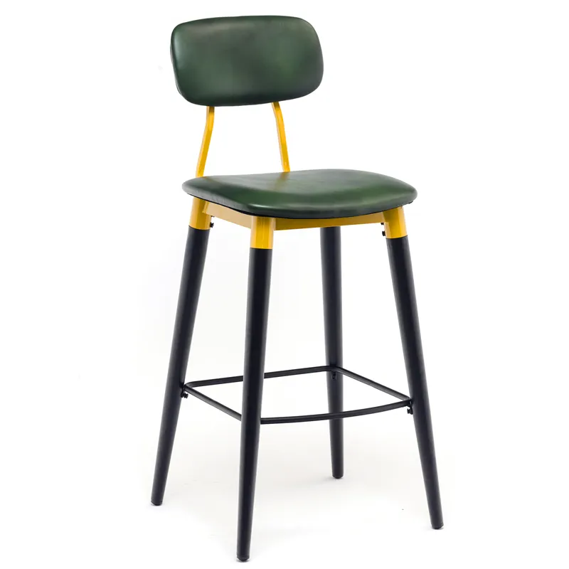 China Factory Dining PU Chair High Seat Chair Cafe Shop Chair With Steel Legs