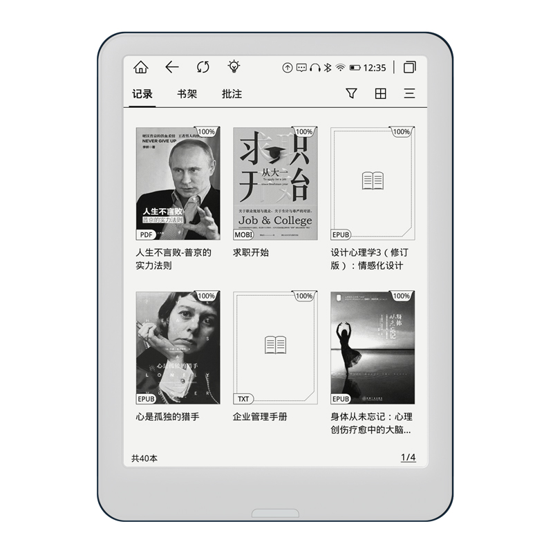 6 "6 дюймов Android E-ink электронная книга чтения электронных книг HD сенсорный экран 1 Гб + 16 ГБ Высокое разрешение 300 PPI Quad-core Bluetooth подключение Wi-Fi