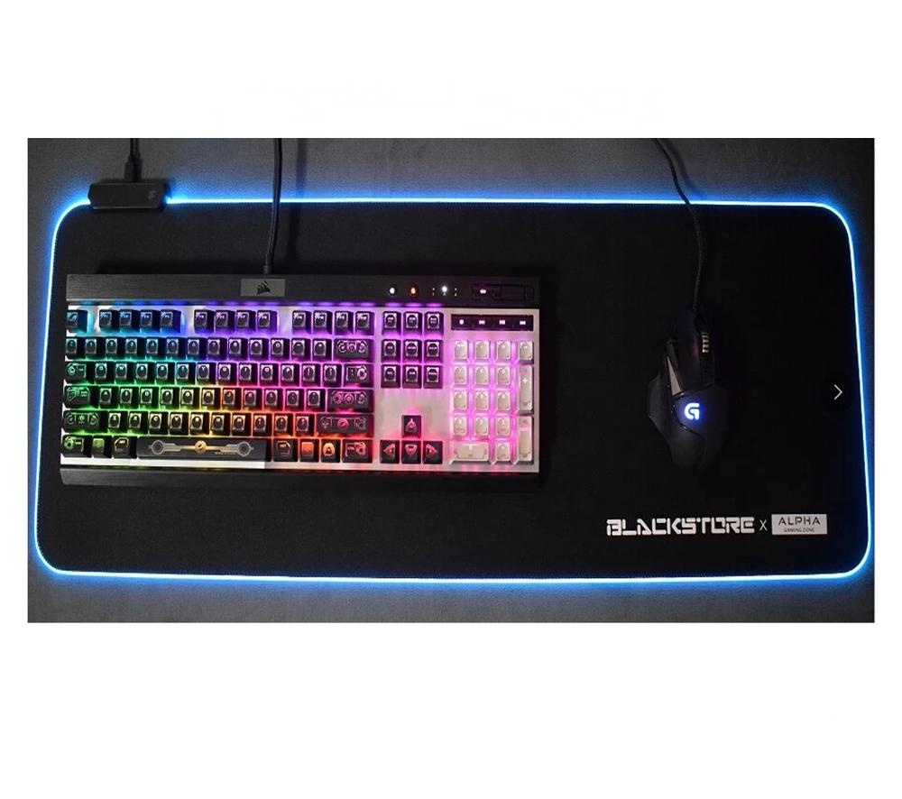 Пользовательский дизайн светящийся RGB светодиодный резиновый Базовый игровой плоский коврик для мыши