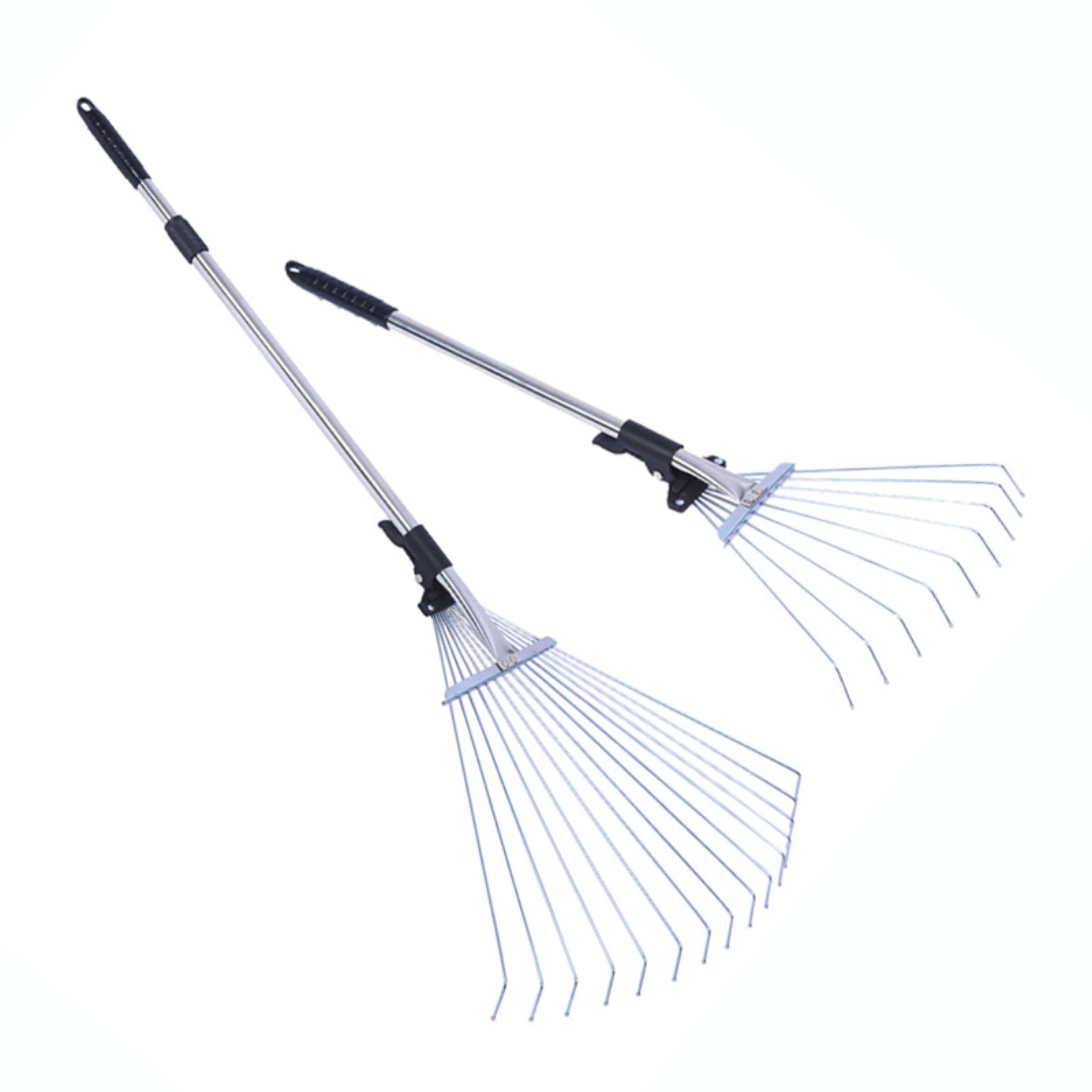 New arrivals stainless steel extension garden deciduous rake kit for leaf grass