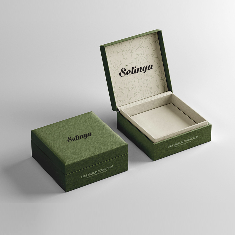 Custom Logo Paper Box Velvet Pouch Jewelry Packaging Box Bracelet Necklace Ring Jewelry Box