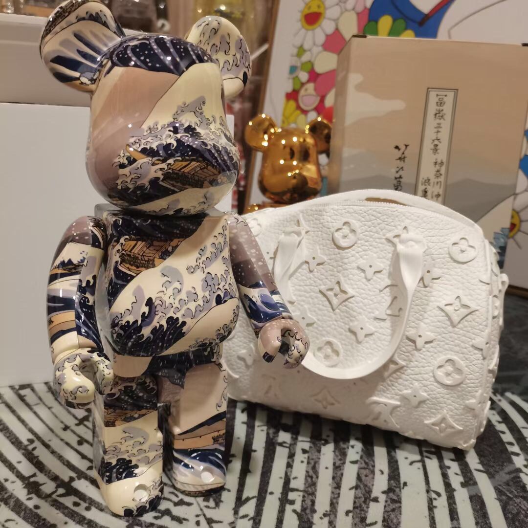 In-stock bearbrick 400% Kanagawa Surf Violent Bears Block Bears Blind Boxes Decorative Playthings
