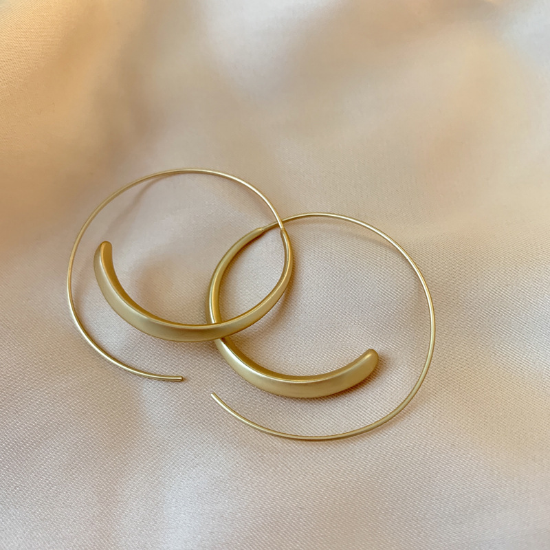 Jewelry Matte frosted Earrings women's gold simple temperament personality Design commuting Fashion