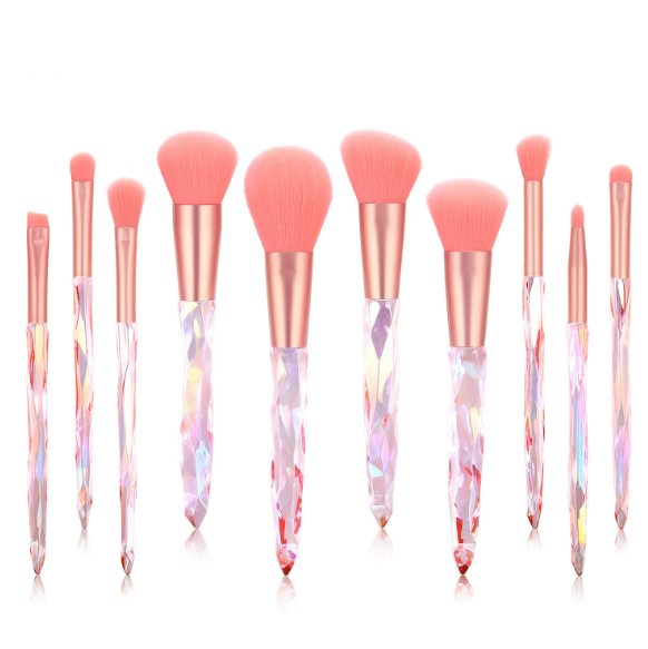 Bling набор кистей для макияжа 10 шт Бесплатная макияж образцы brochas de maquillaje с украшением в виде кристаллов кисти для макияжа Поставщик красоты личный уход щетка