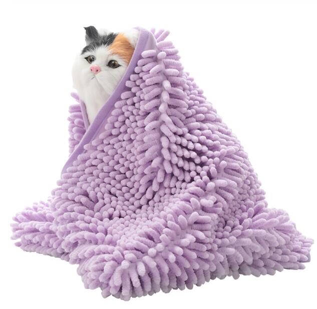 Machine Washable Quick Drying Absorbent Microfiber Chenille Pet Towel Dog Towel