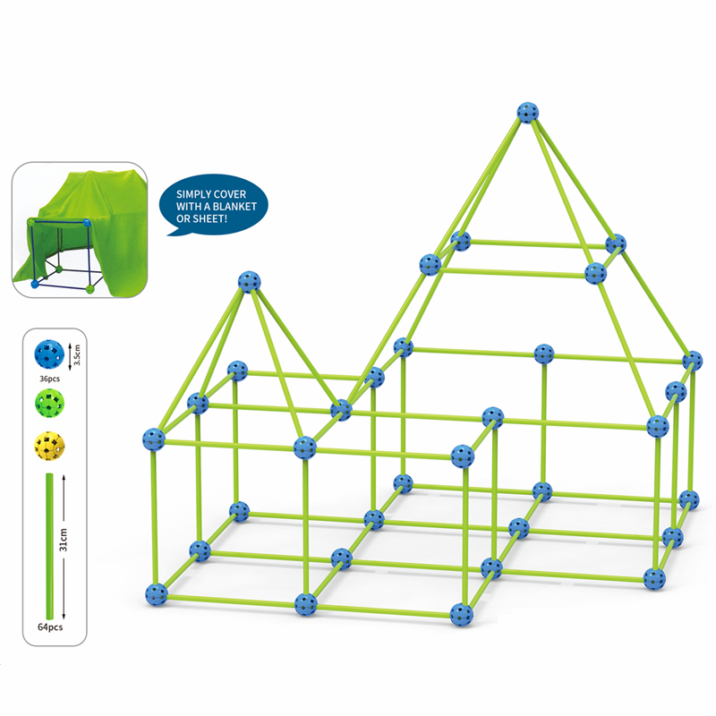 100pcs DIY bead tent educational construction game fort building kit STEM toy castle play tent