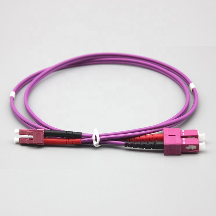 SC/UPC OM4 Duplex Fiber optic indoor patch cord for data transmission