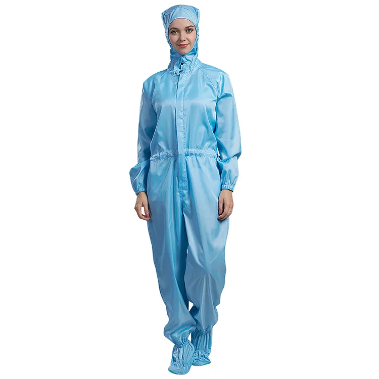 Dustproof Antistatic Jumpsuit Workshop Hooded Esd Worksuits Cleanroom Coverall