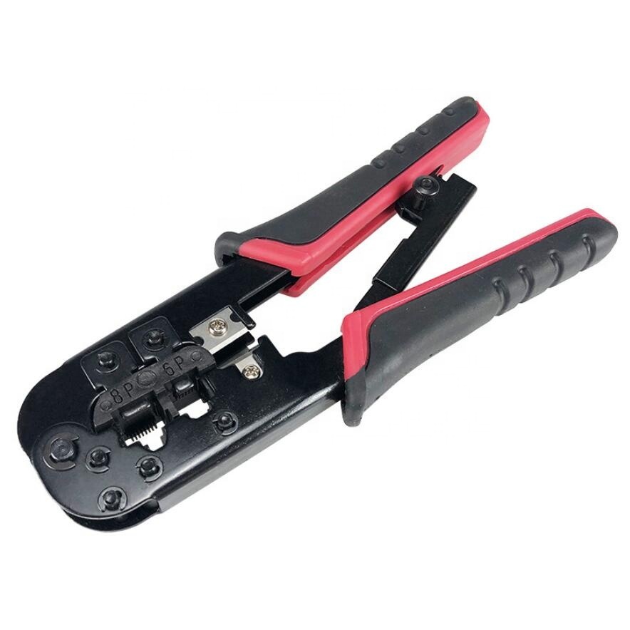 Ручной обжимной инструмент для RJ45 8P RJ12 6P с трещоткой и резак