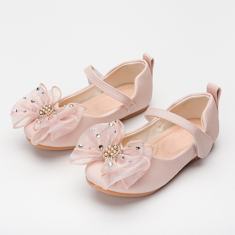 kids Girls Mary Jane Bowtie toddler Ballerina Flower Wedding Party Dress Pump flat children shoes