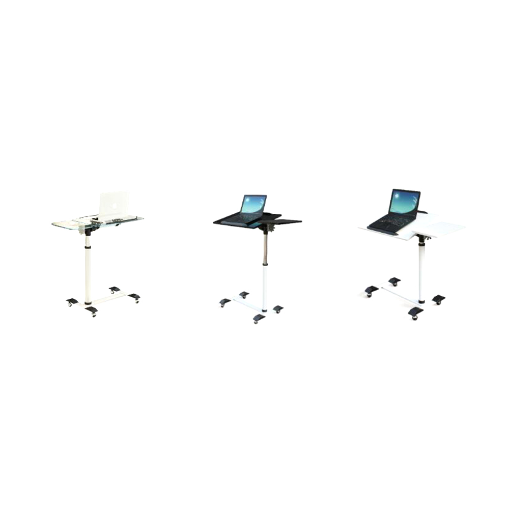 Height Adjustable Hospital Overbed Table Laptop Computer Desk With Wheels