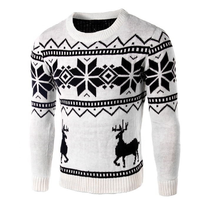 2021 New Slim Casual Sweater Christmas Men's Sweaters O Neck Knitted Sweater Men Custom Wholesale