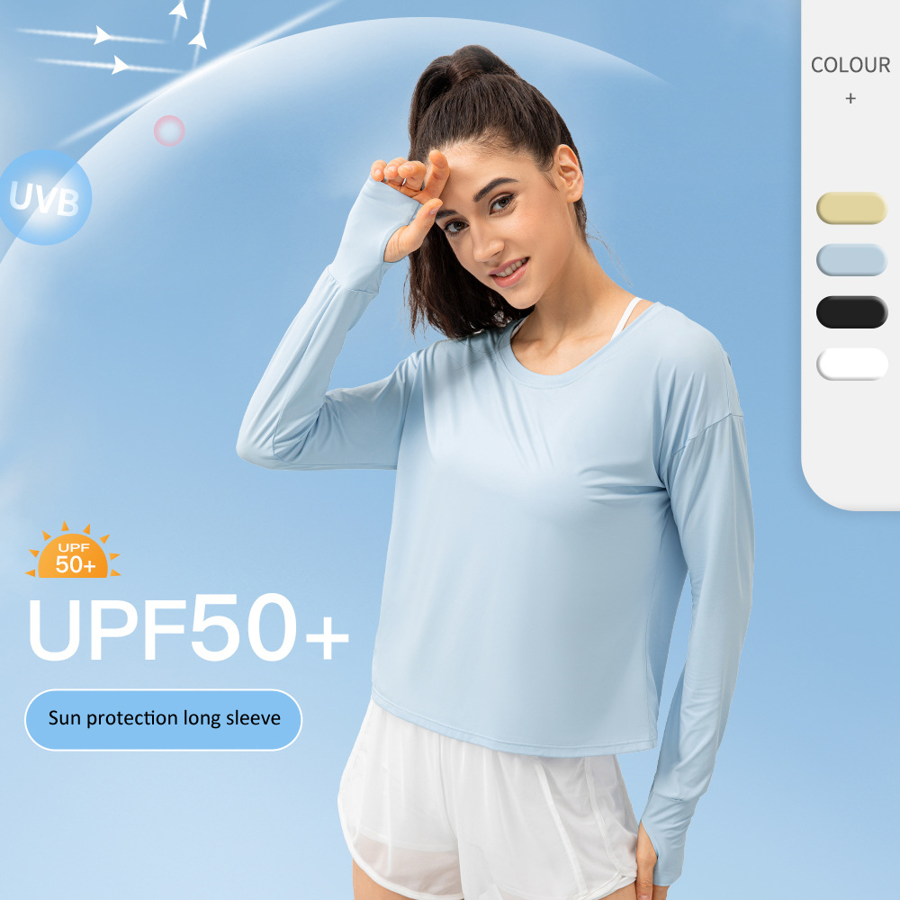УФ SPF UPF 50 + с длинным рукавом, защита от сыпи, рыбалка, бег, быстросохнущая легкая женская Солнцезащитная рубашка