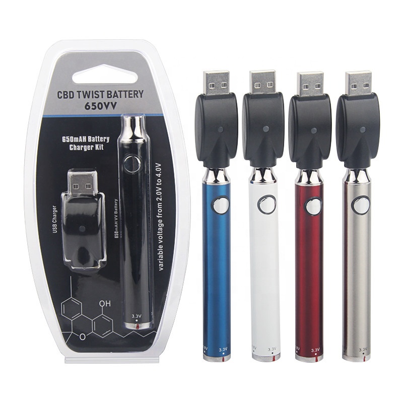 650mah CBD поворот регулируемое переменное напряжение 510 нить vaporizador vape cbd Подогрев аккумуляторные батареи