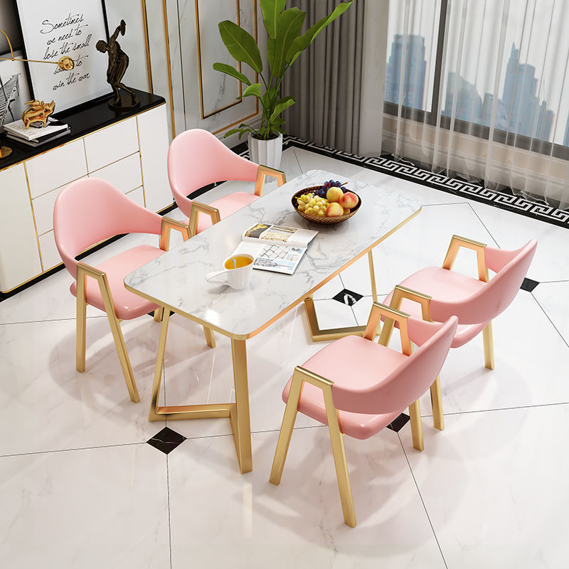dining table dining table glass marble dining table set Nordic luxury modern home rock plate combination factory wholesale