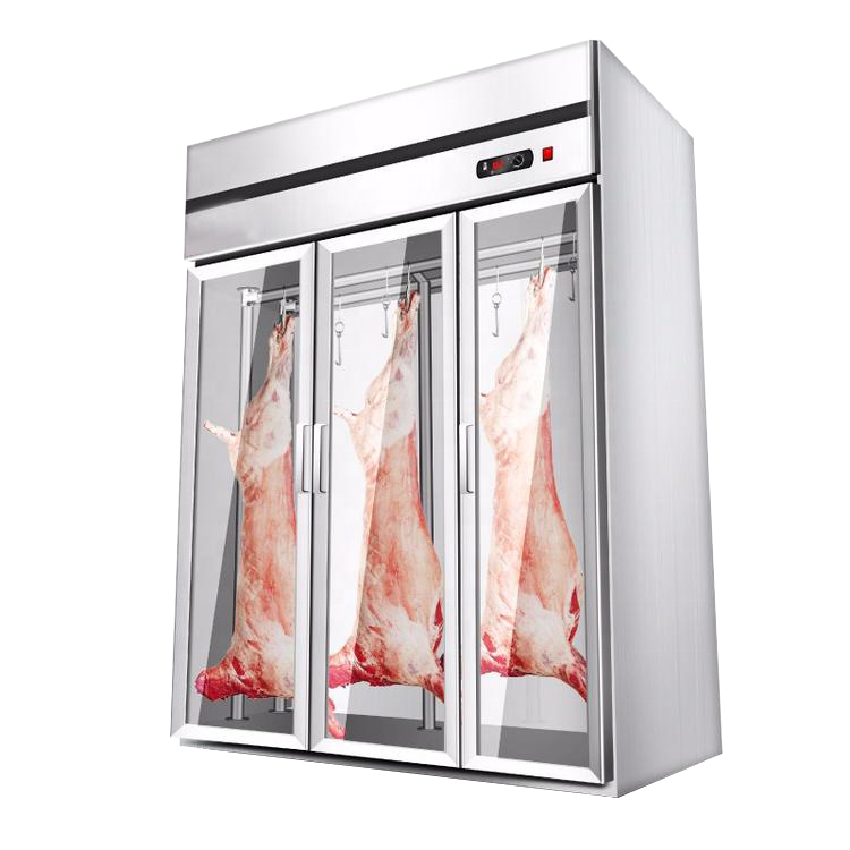 Подвесная морозильная камера для сохранения свежести мяса в супермаркете и мяснице