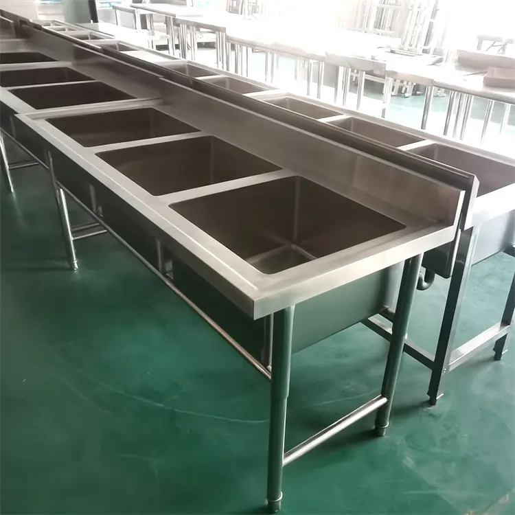 Factory three compartment stainless steel triple bowl commercial utility sink for hotel kitchen