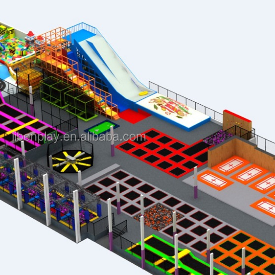 Attractive Long Fashionable Popular Game Large Rectangle Trampoline Park Builder