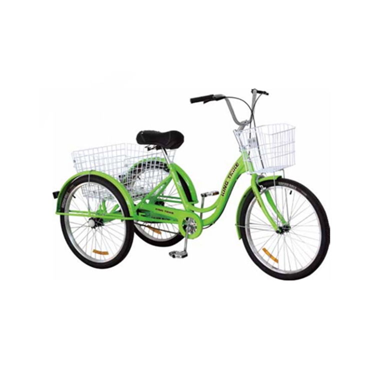 24 inch adult pedal load cargo bike tricycle with basket