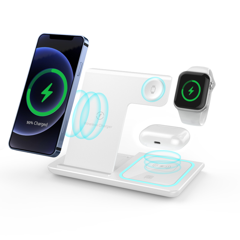 Amazon Hot Selling 15W Wireless Charger 3 in One Fast Charging Cell Phone Holder Multi-Function Foldable Wireless Charger Pad
