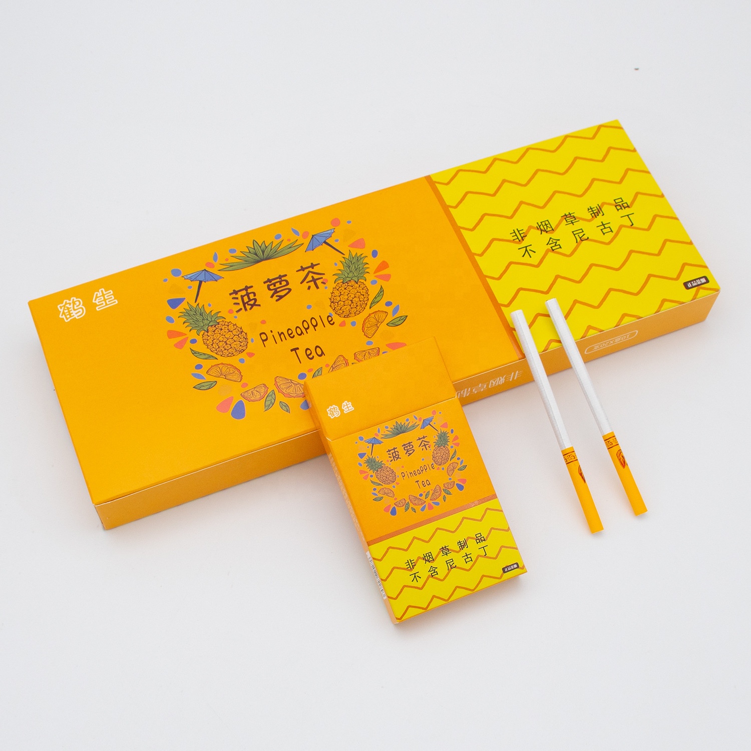 ESIE Teas Smoke Fruit Flavor Pineapple Teas Smoke Men Women Smoking Cessation Without Nicotine Chrysanthemum Osmanthus Flavor