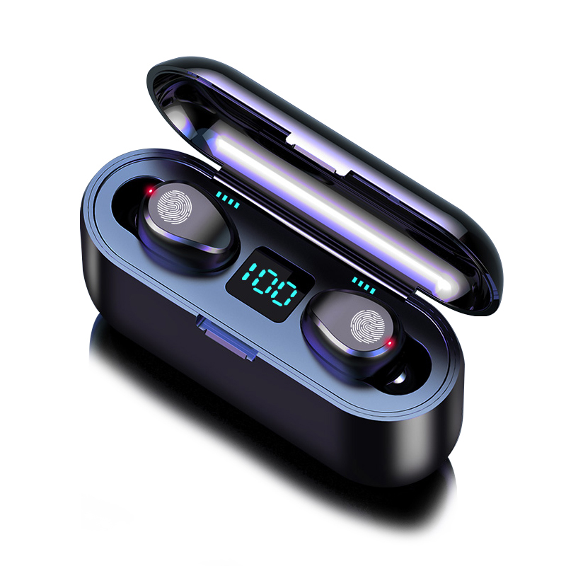 2021 New Inear TWS Earphones Earbuds F9-2 Blooth LED Smart Touch Noise Reduction HiFi Gaming Sport Wireless Headphones Headsets