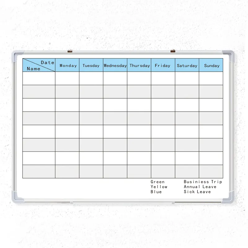 Factory Customized Monthly Calendar Whiteboard Schedule Hanging Wall Magnetic White Board Dry Erase Hanging Writing Board