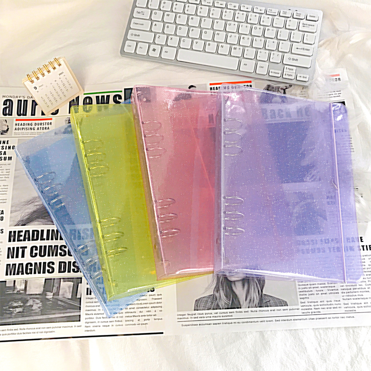 A5 Binder File Folder Transparent PP Document Bags for School Supplies and Office Accessories Paper Organizer