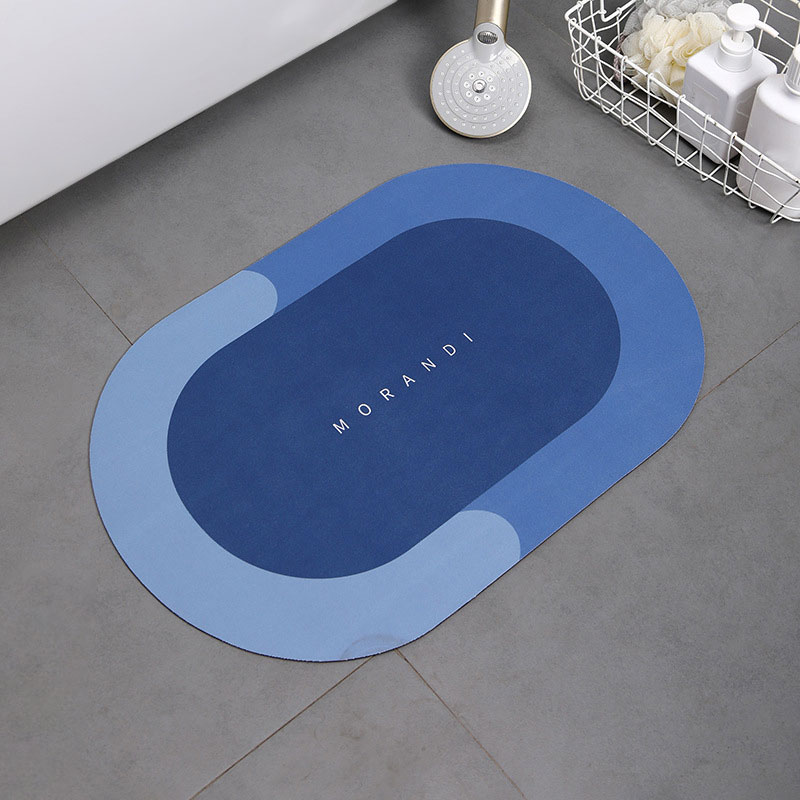 Water Absorbent Bathroom Floor Mat, Quick Dry Bath Rug, Non Slip Diatomite Bath Mat